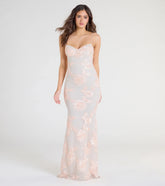 Nicollet Lace-Up Mermaid Floral Formal Dress
