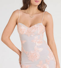 Nicollet Lace-Up Mermaid Floral Formal Dress