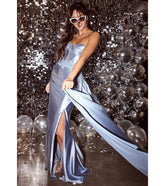 Christiane Corset Satin Formal Dress With Sash