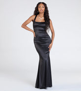 Rosella Open Back Mermaid Satin Formal Dress