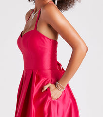 Viviane Satin Sweetheart Lace-Up Ball Gown