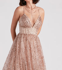 Stacy Glitter Sequin Tulle Ball Gown