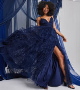 Roxanna Tulle Ruffle A-Line Ball Gown