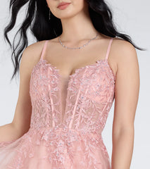 Alessa Lace-Up Corset A-Line Ball Gown