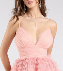 Amabella Ruffled Glitter Tulle Ball Gown