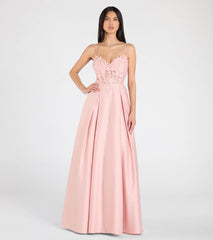 Paloma Corset Applique A-Line Satin Ball Gown