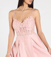 Paloma Corset Applique A-Line Satin Ball Gown