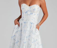 Mel Formal Glitter Corset Ball Gown