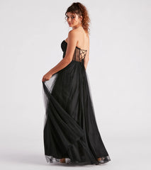 Alora Rhinestone Embroidered Tulle Ball Gown