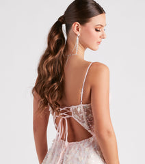 Kallie Butterfly Mesh A-Line Ball Gown