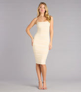 Glow With It Rhinestone Mesh Midi Dress