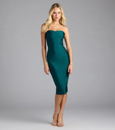 Classy Chic Strapless Knit Midi Dress