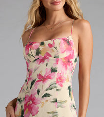 Vacay Beauty Strappy Back Floral Maxi Dress