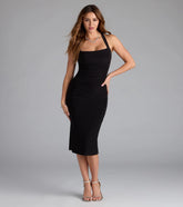 Scene Stealer Halter Bodycon Midi Dress