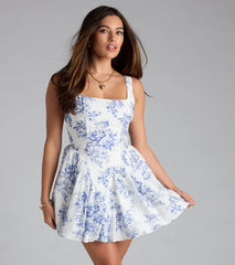 Charming Impression Floral Skater Dress