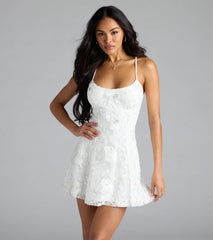 Subtle Shimmer Sequin Strappy A-Line Mini Dress