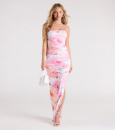 Charmed Sass Floral Bodycon Slit Maxi Dress