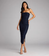 Sparkle Plans Glitter Knit Midi Tube Dress