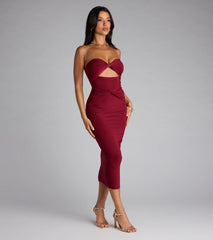 Spiral Into Style Cutout Bodycon Midi Dress