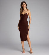 Dinner Date Lace-Up Midi Dress