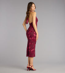 Midnight Garden Floral Midi Dress