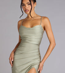 Chic Hourglass Lace-Up Midi Dress