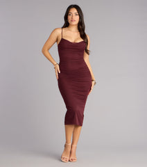 Crushworthy Mesh Ruched Midi Dress