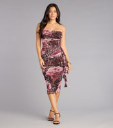 Love Me Wild Leopard Floral Midi Dress