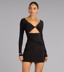 Sleek Vibe Long Sleeve Cutout Mini Dress