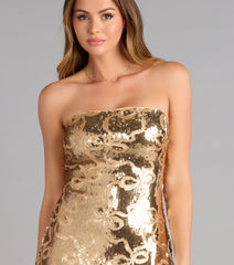Sweet Shine Strapless Mini Dress