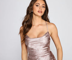 Sleek Satin Floral Mini Dress