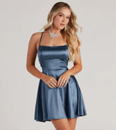 A Moment In Satin Skater Dress