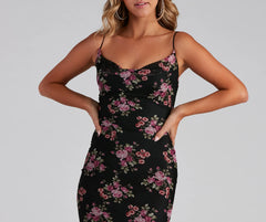 Romantic Vibes Floral Mesh Midi Dress