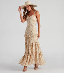 Swept Away Floral Ruffled Maxi Dress