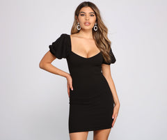 Major Knockout Puff Sleeve Bodycon