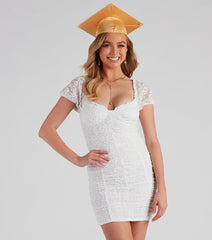 Lace Setter Puff Sleeve Mini Dress