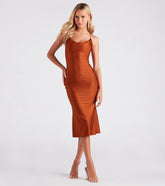 Flatter Me Satin-Knit Midi Dress