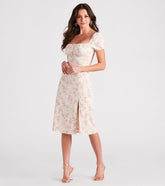 Charming Allure Floral Midi Dress