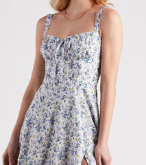 Floral Sunshine Corset Midi Dress