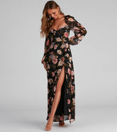 Swept Away Floral Chiffon Maxi Dress