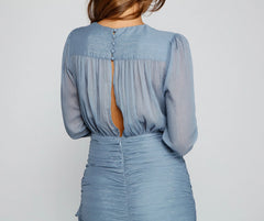 Glitter Rush Chiffon V-Neck Dress