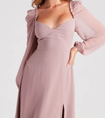 Sheer Beauty Chiffon Slit Maxi Dress