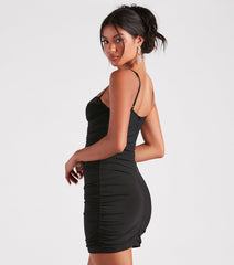 So Obsessed Rhinestone Bust Mini Dress