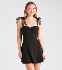 Stay Sweet Bow Strap Skater Dress