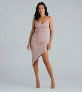 Glimmering Beauty Rhinestone Glitter Midi Dress