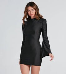 All For The Drama Bell Sleeve Mini Dress