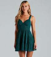 Party Seeker Glitter Ruffled Skater Dress