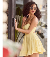 Spring Forward Strappy Back Skater Dress