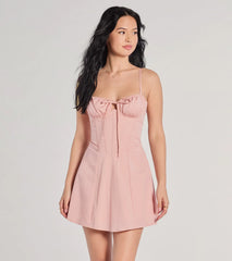 Such A Sweetheart Corset Lace-Up A-Line Short Dress
