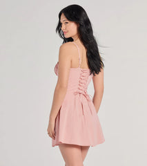 Such A Sweetheart Corset Lace-Up A-Line Short Dress